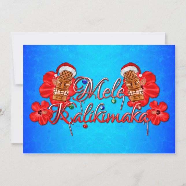 Cartes Pour Fêtes Annuelles Mele Kalikimaka Tiki Hawaiian Christmas (Devant)