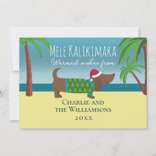 Cartes Pour Fêtes Annuelles Mele Kalikimaka Weiner Noël plat