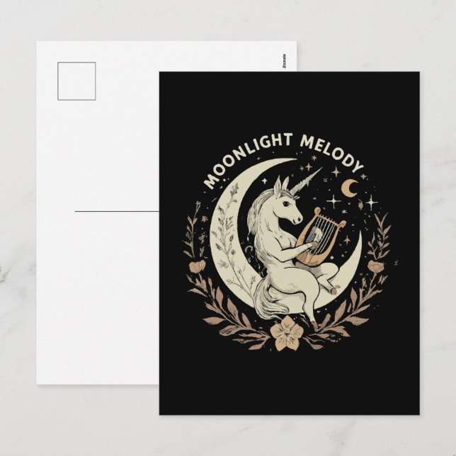 Cartes Pour Fêtes Annuelles Mélodie Lune (Devant / Derrière)