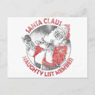 Cartes Pour Fêtes Annuelles Membrane de Santa Claus Naughty List