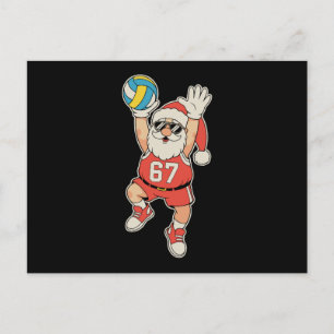 Cartes Pour Fêtes Annuelles Mème de Noël de Santa Volleyball Sport Fêtes de fi