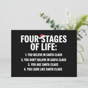 Cartes Pour Fêtes Annuelles Mème d'humour de Noël Père Noël quatre étapes de l