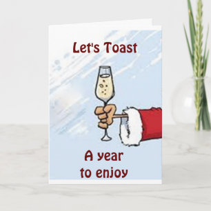 CARTES POUR FÊTES ANNUELLES MÊME "PÈRE NOËL" FAIT "GRAND NOUVEL AN TOAST"