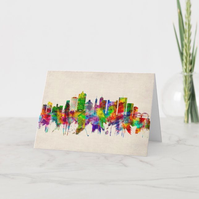 Cartes Pour Fêtes Annuelles Memphis Tennessee Skyline (Devant)
