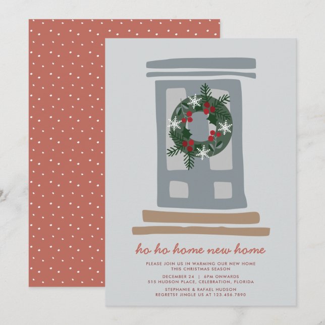Cartes Pour Fêtes Annuelles Ménage de Noël nordique d'hiver (Devant / Derrière)