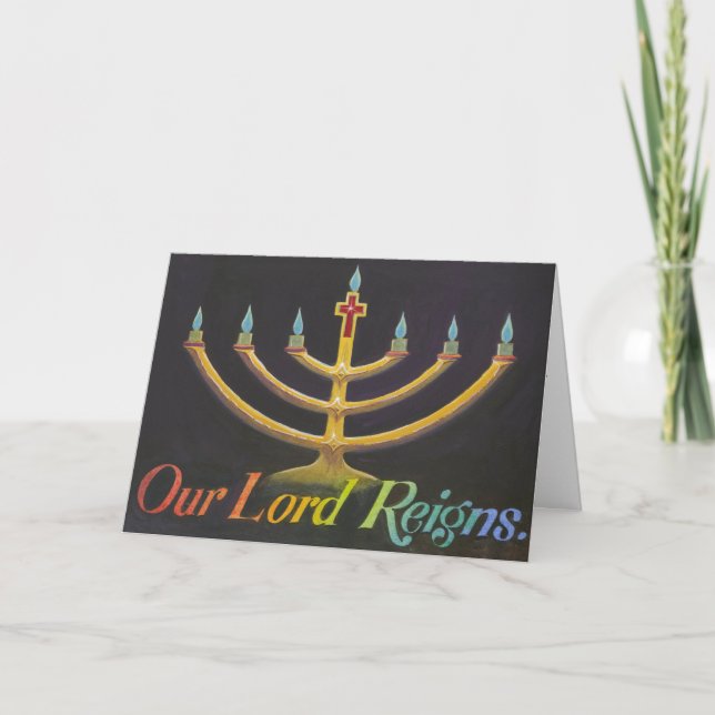 Cartes Pour Fêtes Annuelles Menora chrétien (Devant)