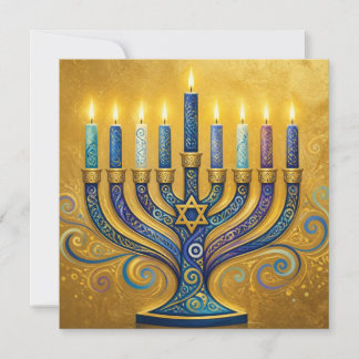 Cartes Pour Fêtes Annuelles Menorah de Hanukkah