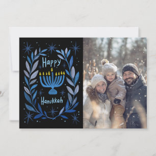 Cartes Pour Fêtes Annuelles Menorah de Hanukkah dessinée à la main PHOTO PERSO