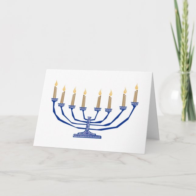 Cartes Pour Fêtes Annuelles Menorah traditionnelle (Devant)