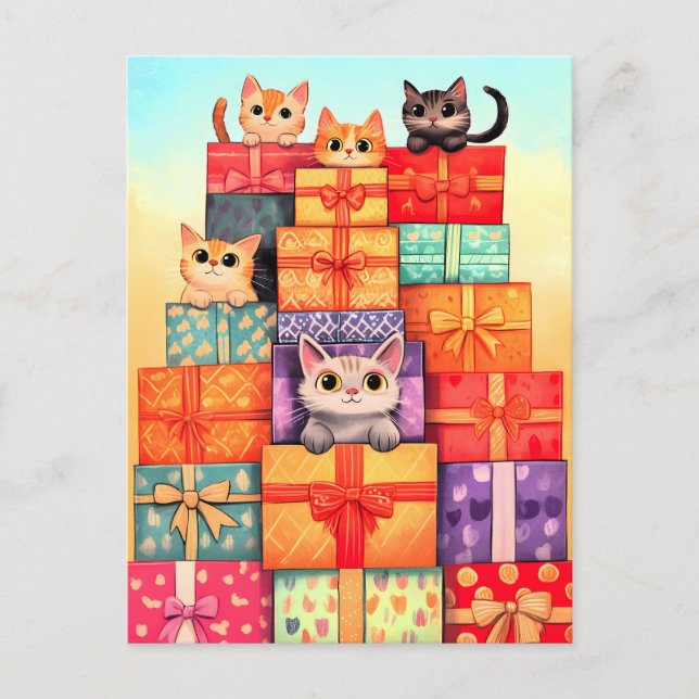 Cartes Pour Fêtes Annuelles Meow Gift Birthday Tower (Devant)