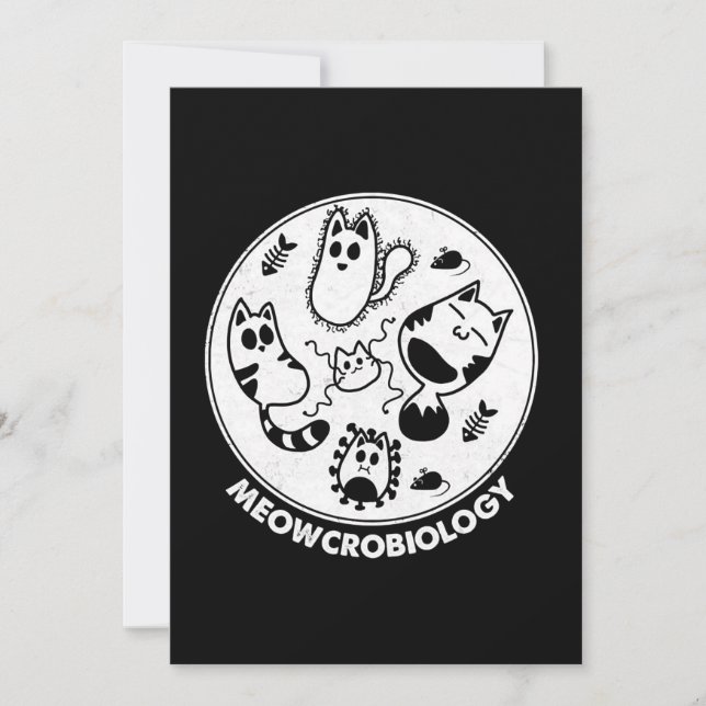 Cartes Pour Fêtes Annuelles Méowcrobiologie Microbiologie Amoureux de les chat (Devant)
