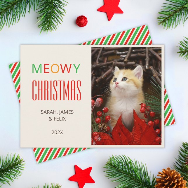 Cartes Pour Fêtes Annuelles Meowy Christmas Animaux de compagnie Cute Kitten P (Créateur téléchargé)
