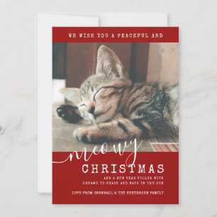 Cartes Pour Fêtes Annuelles Meowy Christmas Chat Photo Cute Simple