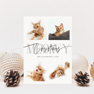 Cartes Pour Fêtes Annuelles Meowy Christmas Chat Photos Blanc Noël