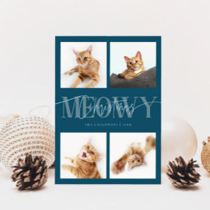 Cartes Pour Fêtes Annuelles Meowy Christmas Chat Photos Noël Turquoise