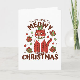 Cartes Pour Fêtes Annuelles Meowy Christmas Holiday Card