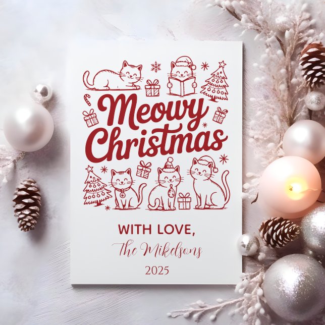 Cartes Pour Fêtes Annuelles Meowy Christmas Party (Créateur téléchargé)
