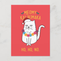 Meowy Kalikimaka Funny Chat Santa Hat Noël