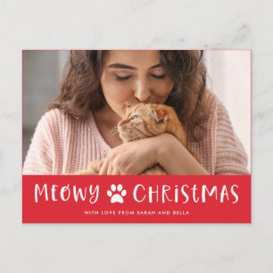 Cartes Pour Fêtes Annuelles Meowy Noël avec photo Funny Chat Noël