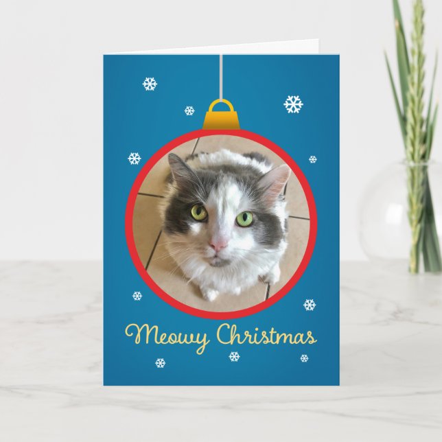 Cartes Pour Fêtes Annuelles Meowy Noël CADRE PERSONNALISÉ ajoutez la photo de  (Devant)