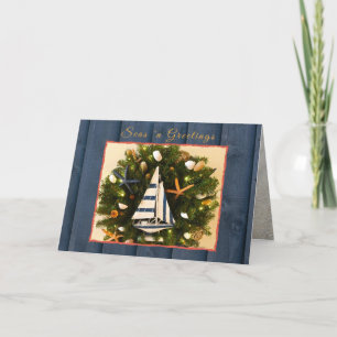 Cartes Pour Fêtes Annuelles Mer Côtière Tropicale 'n Salutations Noël