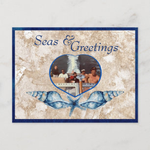 Cartes Pour Fêtes Annuelles Mer sur le thème nautique et salutations Marine Ta