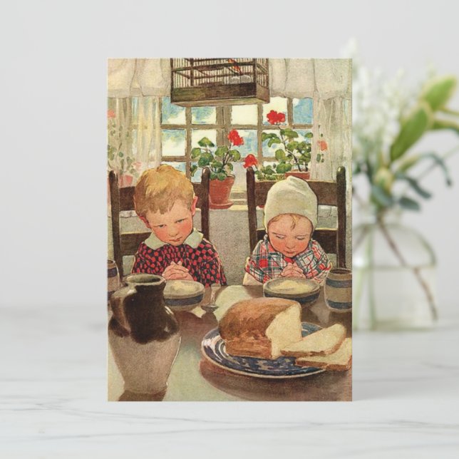 Cartes Pour Fêtes Annuelles Merci aux enfants par Jessie Willcox Smith (Debout devant)
