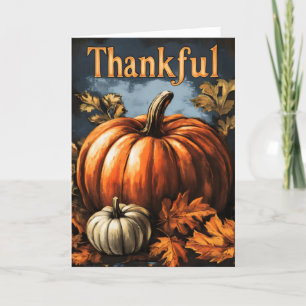 Cartes Pour Fêtes Annuelles Merci Citrouille rétro Thanksgiving