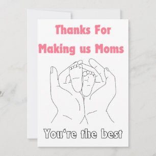 Cartes Pour Fêtes Annuelles Merci D'Avoir Fait De Nous Des Moms <3