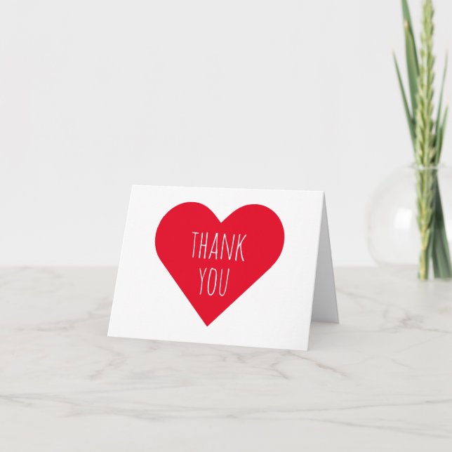 Cartes Pour Fêtes Annuelles Merci de coeur de la conversation rouge vif (Devant)