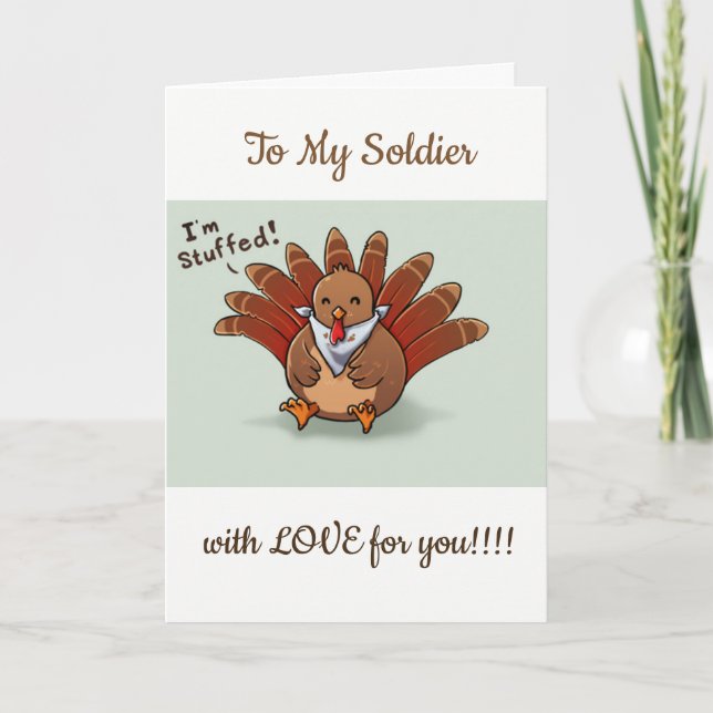 CARTES POUR FÊTES ANNUELLES **MERCI DE DONNER** À MON **SOLDAT** AVEC AMOUR (Devant)