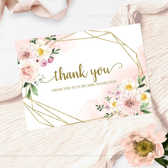 Cartes Pour Fêtes Annuelles Merci de Fête des mariées géométrique flou (Créateur téléchargé)