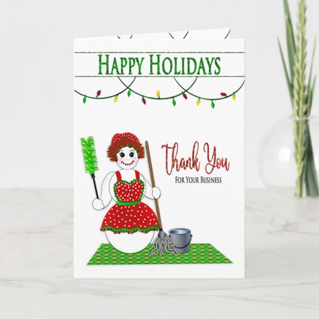 Cartes Pour Fêtes Annuelles Merci De Noël Pour Votre Salle De Nettoyage D'Affa (Devant)