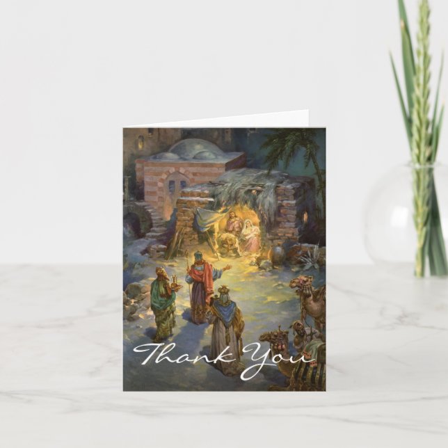 Cartes Pour Fêtes Annuelles Merci de Noël vintage (Devant)