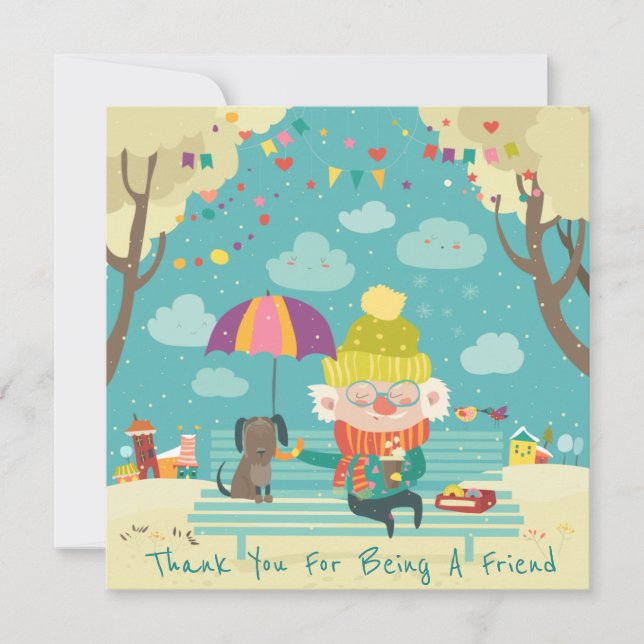 Cartes Pour Fêtes Annuelles Merci d'être un ami (Devant)