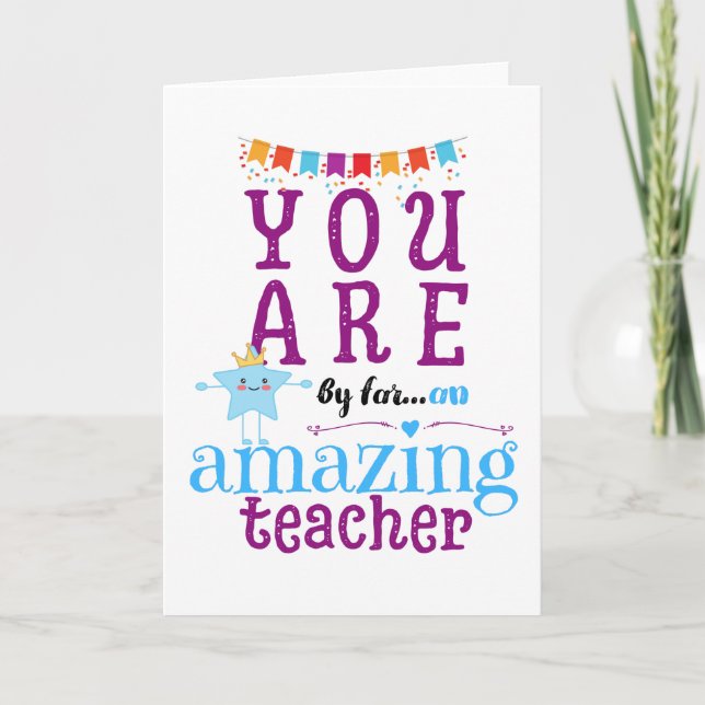 Cartes Pour Fêtes Annuelles Merci Enseignant Extraordinaire Que Vous Êtes (Devant)