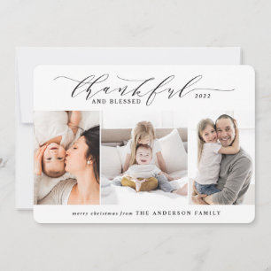 Cartes Pour Fêtes Annuelles merci et béni 3 photo élégante famille