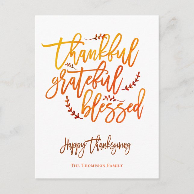 Cartes Pour Fêtes Annuelles Merci Grateful Bon thanksgiving blanc (Devant)