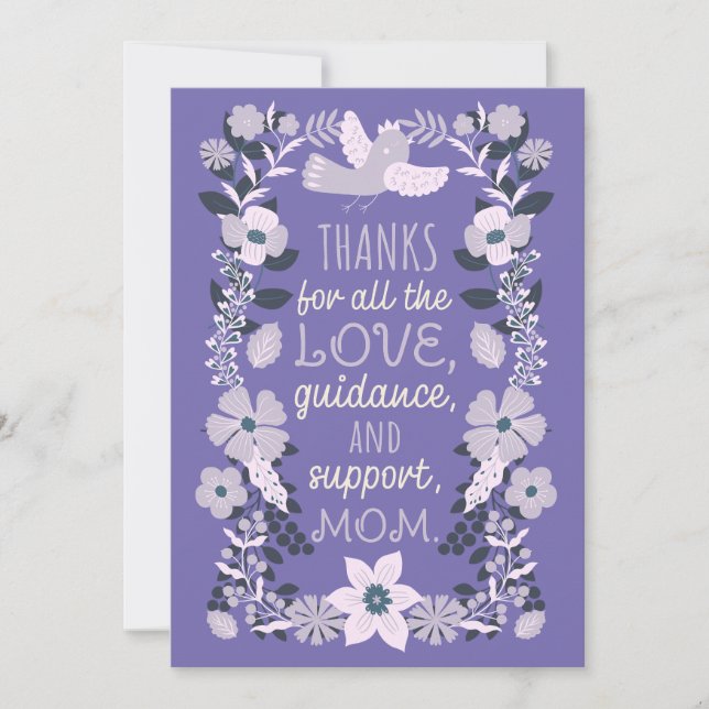 Cartes Pour Fêtes Annuelles Merci, Maman Scandinave Art populaire Appréciation (Devant)