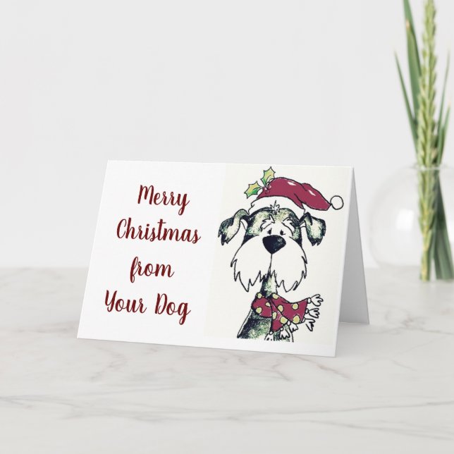 CARTES POUR FÊTES ANNUELLES ***MERCI NOËL*** DE ***VOTRE CHIEN*** (Devant)