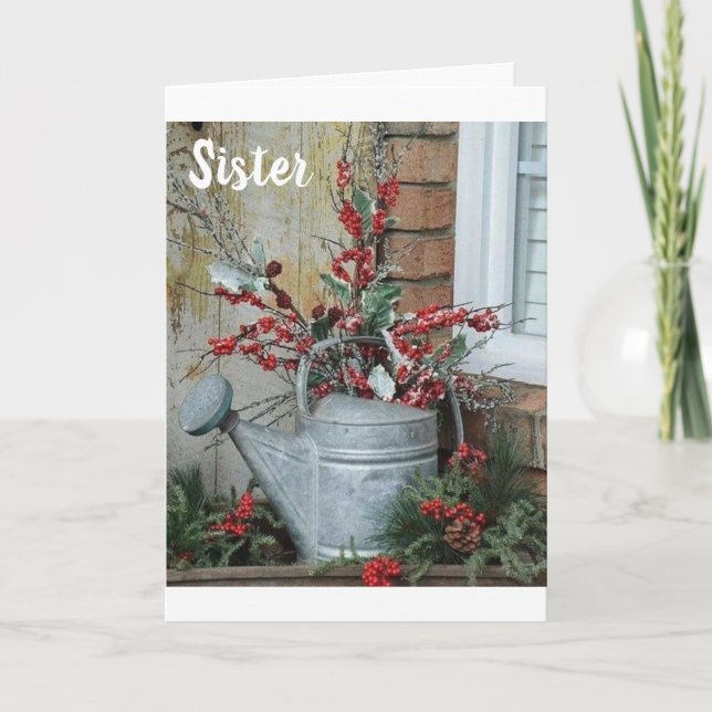 CARTES POUR FÊTES ANNUELLES MERCI NOËL ***MA SOEUR*** AVEC AMOUR ET MERCI (Devant)