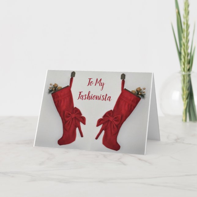 CARTES POUR FÊTES ANNUELLES ***MERCI NOËL MON FASHIONISTA*** (Devant)