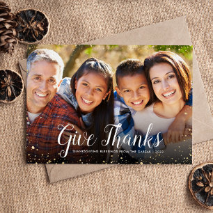Cartes Pour Fêtes Annuelles Merci. Parties scintillant Glitz Faux superposit