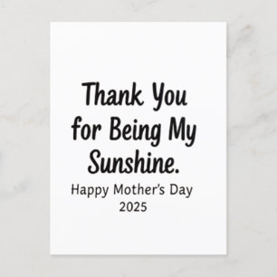 Cartes Pour Fêtes Annuelles Merci pour être ma Sunshine maman cadeaux