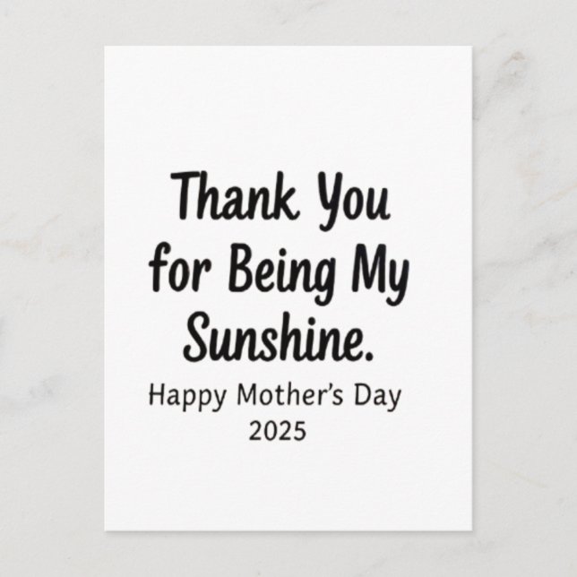 Cartes Pour Fêtes Annuelles Merci pour être ma Sunshine maman cadeaux (Devant)