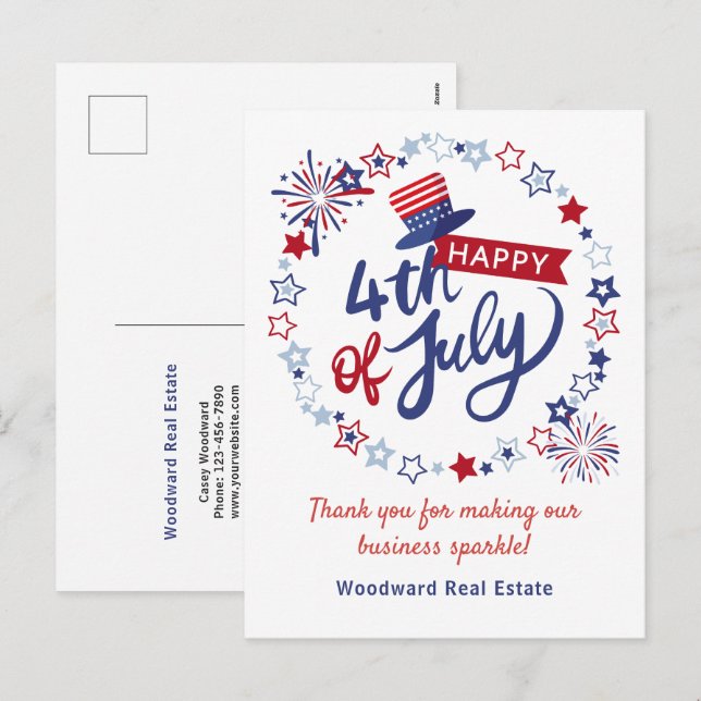 Cartes Pour Fêtes Annuelles Merci pour rendre les affaires plus 4 juillet (Devant / Derrière)