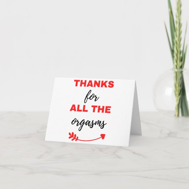 Cartes Pour Fêtes Annuelles Merci pour tous les orgasmes noirs (Devant)