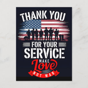 Cartes Pour Fêtes Annuelles Merci pour votre service : Jour des vétérans 2025 