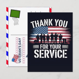 Cartes Pour Fêtes Annuelles Merci pour votre service : Jour des vétérans 2026