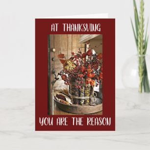 CARTES POUR FÊTES ANNUELLES MERCI POUR "VOUS" À THANKSGIVING (ET TOUTE L'ANNÉE
